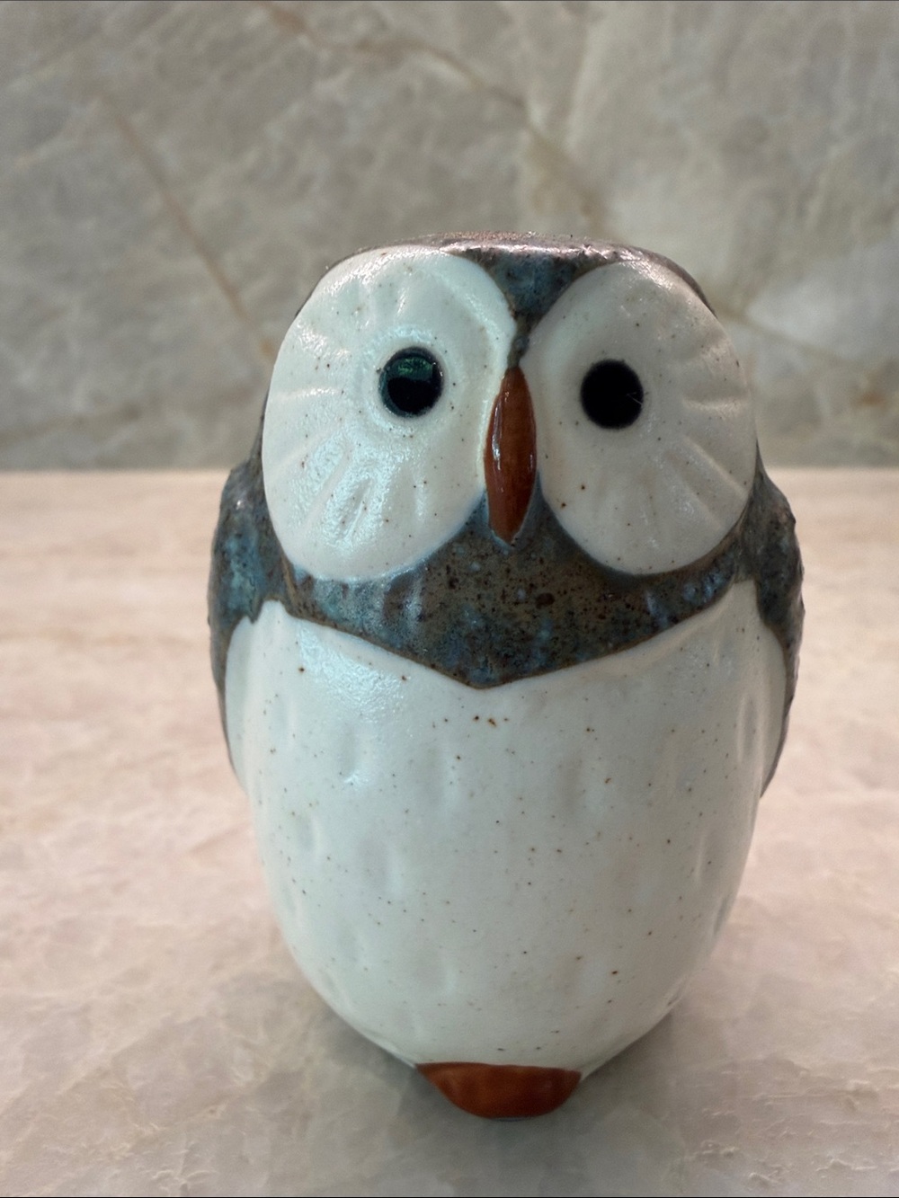 Ceramic Owl salt & pepper shaker White and gray/ Brown Vintage Anthropologie